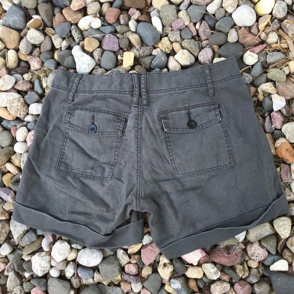 anthropologie PAPER BOY dark gray linen shorts 2 - Picture 4 of 5